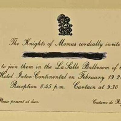 Momus 2004 Ball Admit Card Mardi gras Krewe favor ST4045 https://www.ebay.com/itm/123833596678