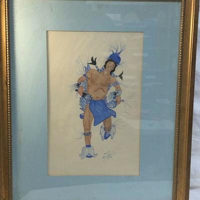 LAC021: Adell Strickland Orginal Native American Art Pencel Color Framed Art  https://www.ebay.com/itm/123820973851