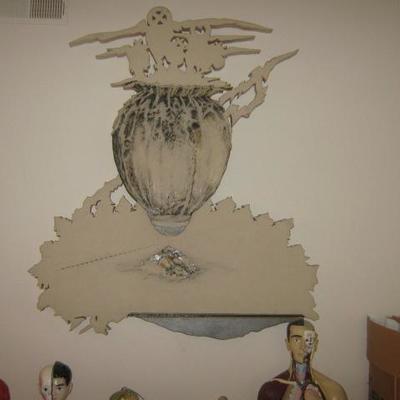 LARGE CUT OUT 6'X5' PAINTING