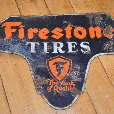 Vintage Firestone Double Sided Sign 