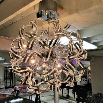 Crystal and ribbon chandelier