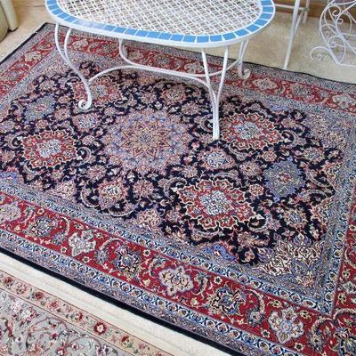 5x7 wool & silk Esfahan rug (BID ITEM)