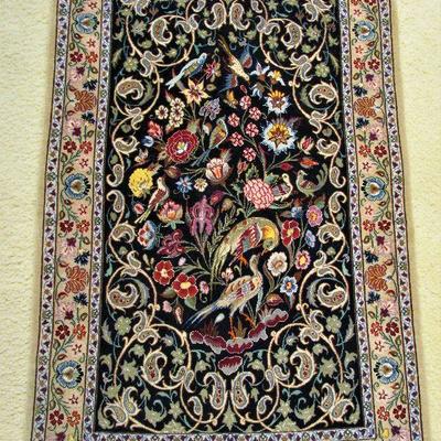 2.7x4 wool & silk esfahan rug (BID ITEM)