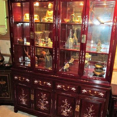 Chinese rosewood and mother of pearl cabinet