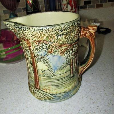 Antique Weller forest pitcher