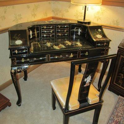 Gorgeous lacquer and pearl inlay desk