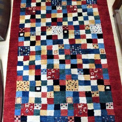 5x3.2 wool tribal Gabeh rug (BID ITEM)