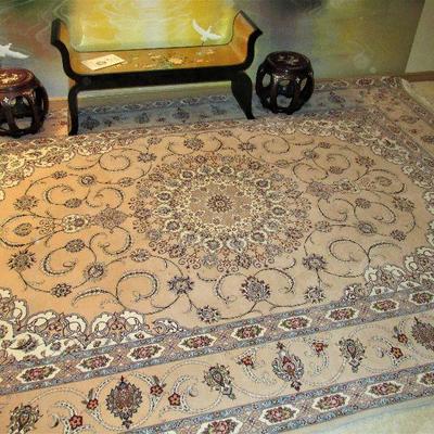 8x11.6 wool & silk Isfahan rug (BID ITEM)