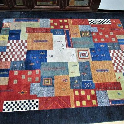 5.3x6.9 wool tribal rug (BID ITEM)