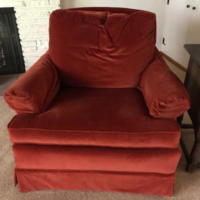 Mid Century Claret Red Crushed Velvet Club Chair