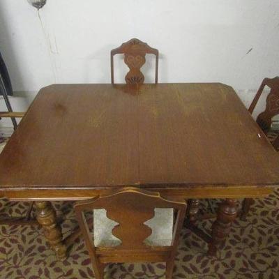 Dining Table and Four Chairs Wood