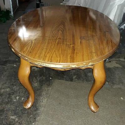 Oval Shaped Composite Wood Coffee Table