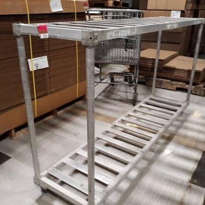 Aluminum Shelves with 1 Shelf on casters 71.5x18x4 ...