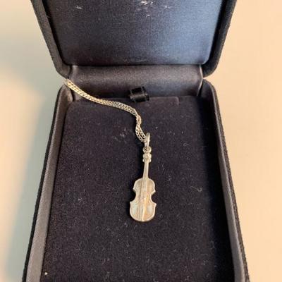 Tiffany Sterling Cello Charm Necklace
