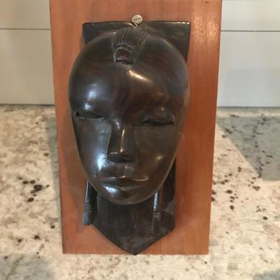 African carved bust $95