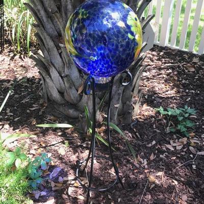 Glass ball on stand $15