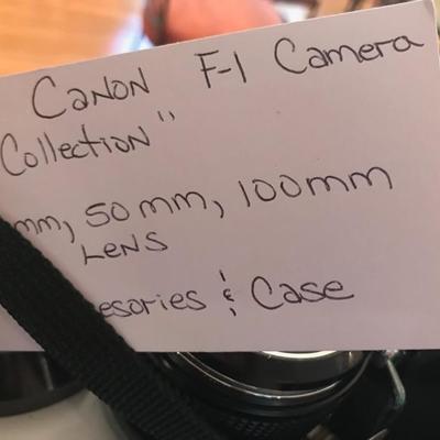 Canon F-1camera, lens, filters, case $450