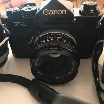 Canon F-1camera, lens, filters, case $450