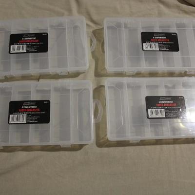 (4) Parts Organizers - 6 Compartment - New