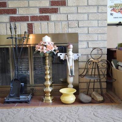Fireplace Tools and Decor - Angels and Candleholde ...