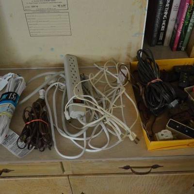 Assorted Cords and Power Strip