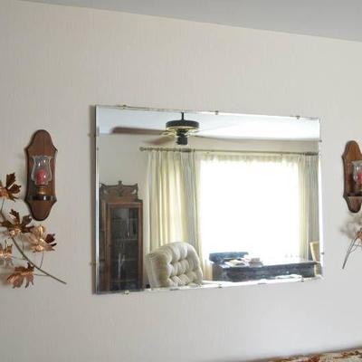 Mirror & Wall Hangings - Mirror is approx 44 x 31. ...