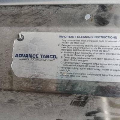 Advance Tabco 3 Bay Stainless Sink..