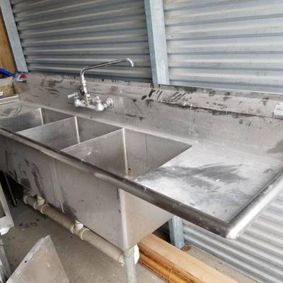Advance Tabco 3 Bay Stainless Sink