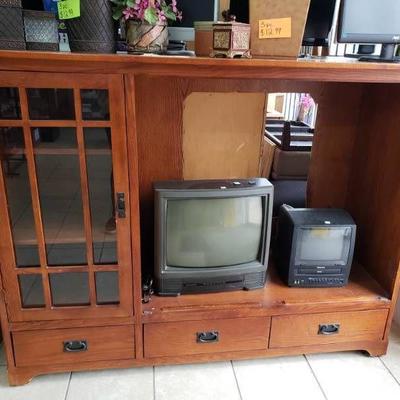 Television Entertainment Stand with Glass Door