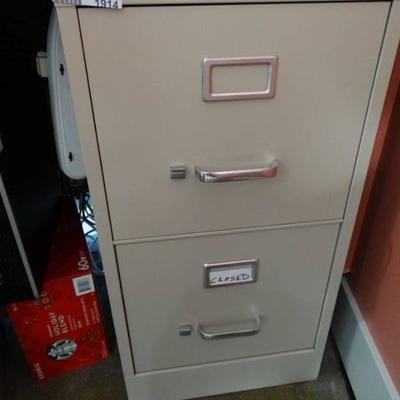 2 Drawer metal file cabinet.