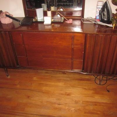 Spectacular Mid-Century Modern United Walnut Bedroom Suite Purchased 1961 Complete  View Less