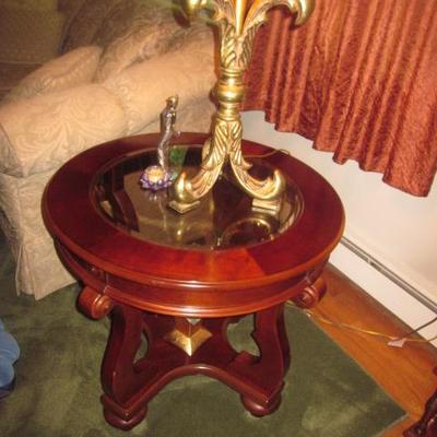 Matching Beveled Glass End Tables 