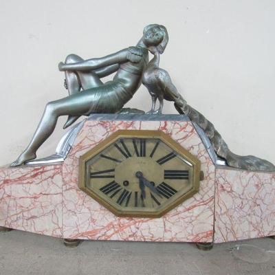 Art Deco lady Marble Clock