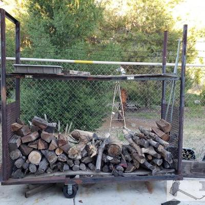 2507: Rolling Firewood Rack with Firewood
Rack measures approximately 80