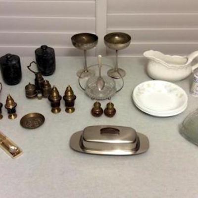 MMT016 Marble, Silver Plate & Brass Items, Fish Shape Dishes and More!