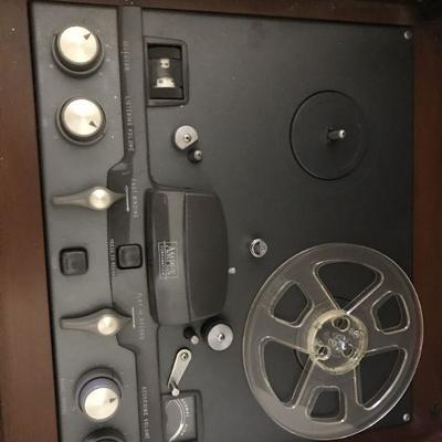 Mid Century state of the art AMPEX reel-to-reel, stereo radio and turntable