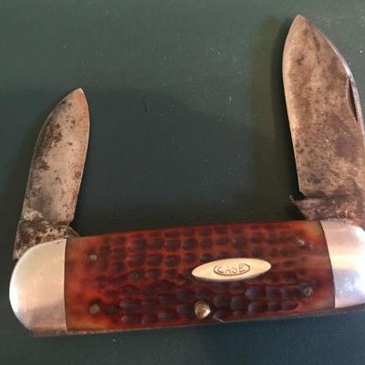 Case Butterbean Pocket Knife - 2 Blades, Red Bone Handle