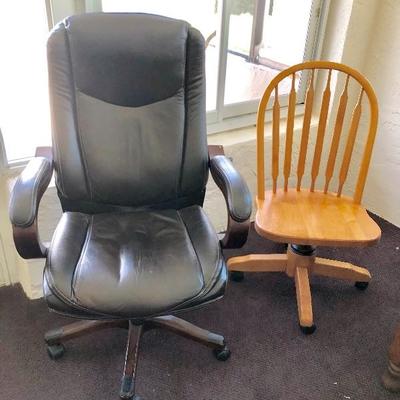 -- Wood Rolling Office Chair - $40
-- Leather-like Rolling Office Chair - $60