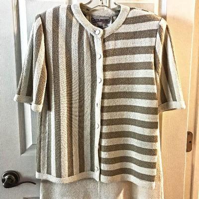 Castleberry London New York sweater short sleeved jacket and skirt. Size 8. $40 for the set