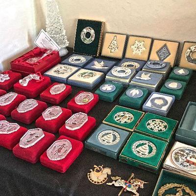 Brand name Christmas ornaments.