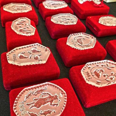 Waterford Crystal 12 days of Christmas ornaments.