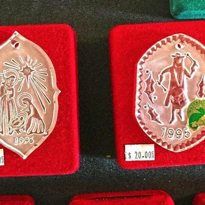 Waterford crystal Christmas. 1996 Silent Night and 1995 Two Drummers Drumming. $40 and $20 respectively.