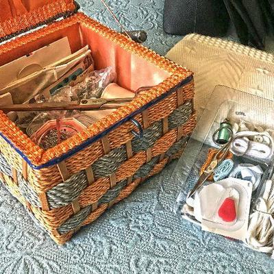 Sewing box full of organized sewing material. $40