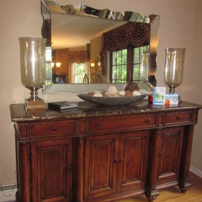 Marble Top Buffet/Sideboard Fredericksburg Mirror and more  