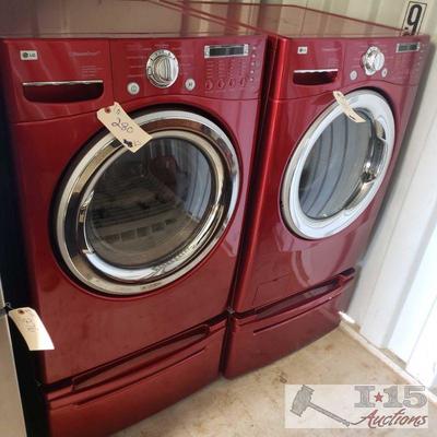 280: LG Steam washer and dryer
Both in functional condition. Both include under storage.