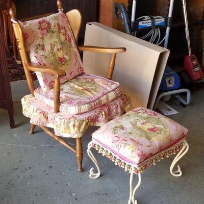 Vtg Chair and Footstool