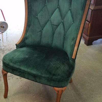 Vtg Green Velvet Chair