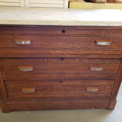 Atq Marble Top Chest