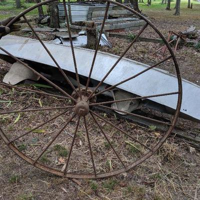 Old Metal Wagon Wheel 