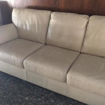 Leather sofa and matching club chair